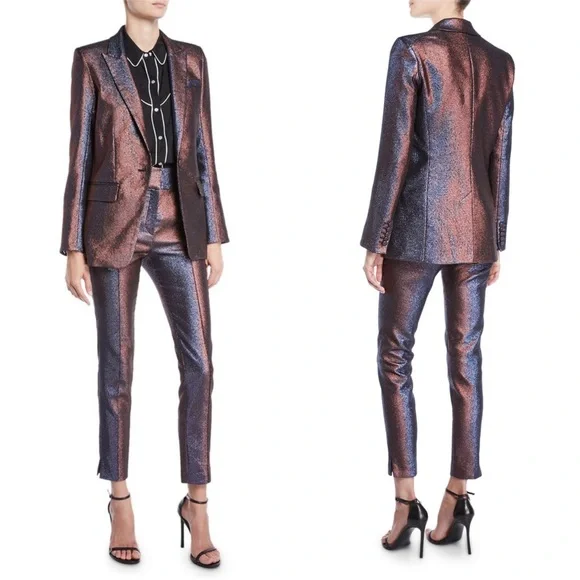 VERONICA BEARD Ashburn Metallic Blazer/Pants Full Suit Set Sz 6 - Picture 13 of 13